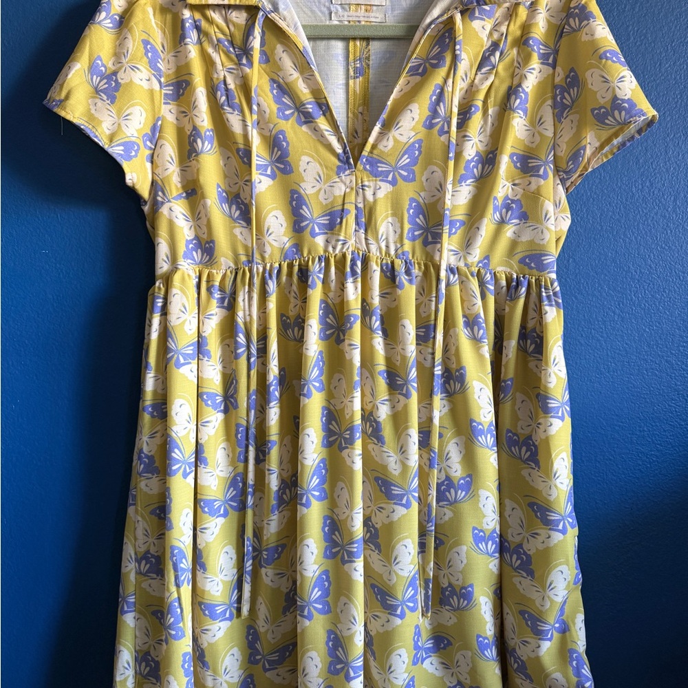 Yellow and Purple Butterfly Dress